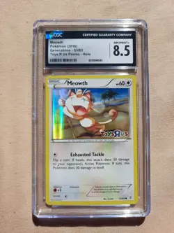 2016 Pokemon TCG Generations Meowth 53/83 Toys R Us Promo Holo CGC 8.5 NM/MINT+ - Image 1