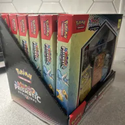 Pokemon Prismatic Evolutions Poster Collection Sealed Full Display Case Lot of 6 - Image 1