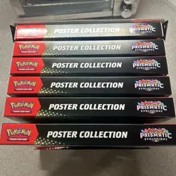 Pokemon Prismatic Evolutions Poster Collection Sealed Full Display Case Lot of 6 - Image 4