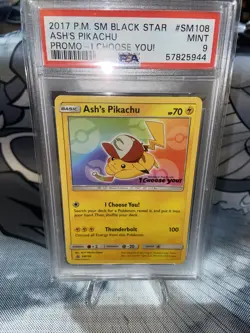 2017 Pokemon Black Star Promo SM108 Ash's Pikachu I Choose You! PSA 9 MINT - Image 2
