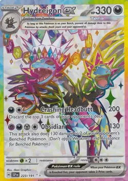 Pokemon TCG Surging Sparks : Hydreigon EX 223/191 Secret Rainbow Rare SIR 2024 - Image 1