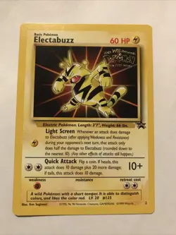 Electabuzz Pokemon WB Gold Stamp #2 1999 First Movie Black Star Promo - Image 1