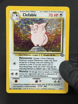 1999 TCG Pokemon #1 Clefable 1/64 Holo Base Set - Image 2