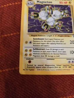 Magneton 11/62 Holo Fossil Set Pokemon Card WOTC LP/Played - Image 2