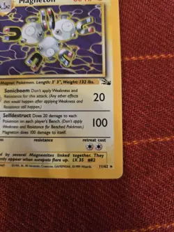 Magneton 11/62 Holo Fossil Set Pokemon Card WOTC LP/Played - Image 3