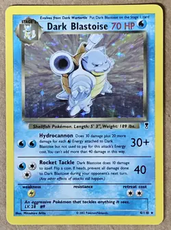 Dark Blastoise Legendary Collection HOLO Pokemon Card 2002 4/110 - Image 1