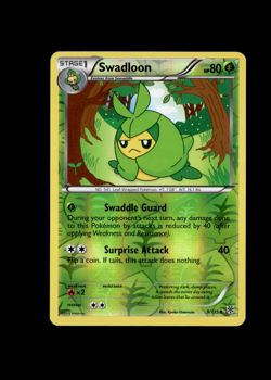 Pokemon 2012 Light Play Swadloon 9/135 Plasma Storm REVERSE Card - Image 1