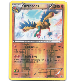 Pokemon 2013 Damaged Archeops 54/101 Plasma Blast REVERSE Card - Image 1