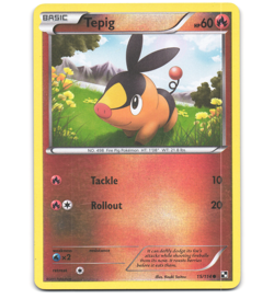 Pokemon 2011 Moderate Play Tepig Black & White REVERSE 15/114 Card - Image 1