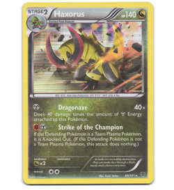 Pokemon 2013 Moderate Play Haxorus 69/101 Plasma Blast Holo Card - Image 1