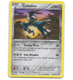 Pokemon 2013 Near Mint NM Cobalion 91/113 Legendary Treasures Holo Card - Image 1