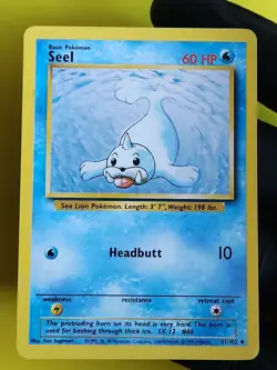 Seel (41/102) Base Set Unlimited Pokemon card Lp - Image 1