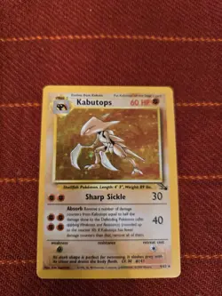 Pokemon TCG Kabutops Fossil Holo Rare Card 9/62 LP Condition 1999 WOTC Vintage - Image 1