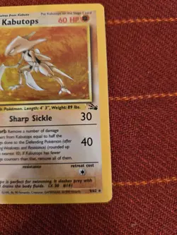 Pokemon TCG Kabutops Fossil Holo Rare Card 9/62 LP Condition 1999 WOTC Vintage - Image 3