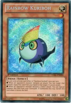 Yugioh! LP Rainbow Kuriboh - LVAL-EN004 - Secret Rare - 1st Edition Lightly Play - Image 1