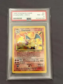 PSA 8 Charizard (Unlimited) Base Set 4/102 Holo Pokemon Card - Image 1