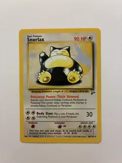 Pokemon TCG Snorlax Card 30/130 Base Set 2 Vintage Non-Holo Rare - Image 1