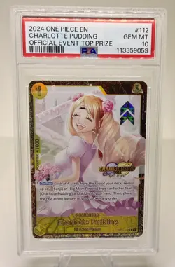 PSA 10 Charlotte Pudding Top 64 Championship Prize Card One Piece TCG - Image 1