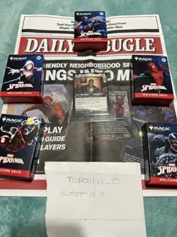 Magic NYCC Spider Man Welcome Decks FULL SET (5) And Promo (1) News paper (1) - Image 2