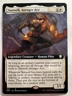 Sanwell, Avenger Ace - EXTENDED ART - MTG The Brothers War: Commander - NM Rare - Image 3