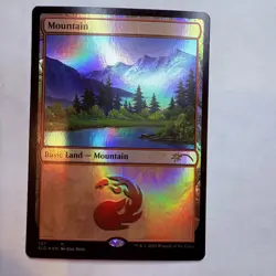 SLD Mountain (107) (Bob Ross) Secret Lair Drop Foil MTG NM - Image 1