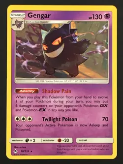 Pokemon TCG Gengar 70/214 SM Unbroken Bonds Regular Non Holo Rare NM - Image 1