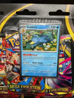 Pokemon TCG Mega Evolution 3 Pack Blister - Golduck Sealed - Image 3