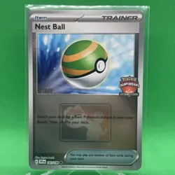 Pokemon TCG: Nest Ball STAFF Promo - 2024 EUIC 181/198 - Europe - Free Shipping - Image 1