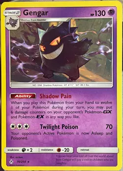 Gengar Rare - 70/214 - Unbroken Bonds Pokemon 2019 - Image 1
