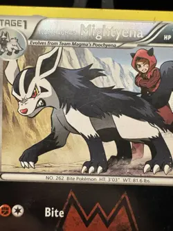 Pokemon Team Magma's Mightyena 19/34 Double Crisis Regular MP - Image 3