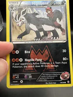 Pokemon Team Magma's Mightyena 19/34 Double Crisis Regular MP - Image 4