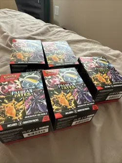 Pokemon TCG Scarlet & Violet Paldean Fates Booster Bundle Lot Of 5 EMPTY Boxes - Image 2