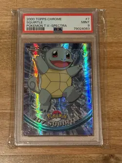 2000 Pokemon Topps Chrome Squirtle Spectra Chrome #7; PSA 9 RARE - Image 1
