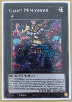 Yu-Gi-Oh! Giant Mimighoul ROTA-EN093 Secret Rare 1st Ed - Image 1