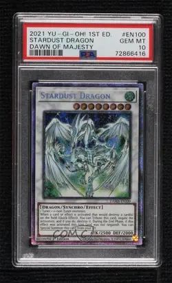 Stardust Dragon 1st Ed. YuGiOh Dawn of Majesty PSA 10 GEM MT - Image 1