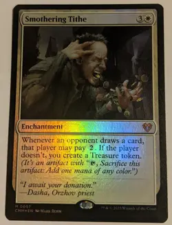 MTG English Magic Card FOIL Near Mint SMOTHERING TITHE from Commander Masters - Image 1