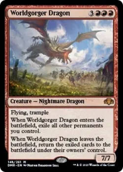 MTG English Worldgorger Dragon NM Foil Dominaria Remastered - Image 1