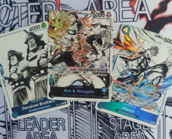 One Piece TCG Ace & Newgate ST22 Alt Art Leader + Marco + Decalvan 3-Card Lot! - Image 1