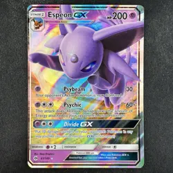 Pokemon TCG Espeon GX 61/149 Sun & Moon Base Set Ultra Rare Holo Card 1 - Image 1