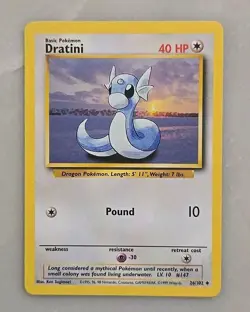 Dratini Base Set Pokemon Card Rare Non-Holo LP 26/102 - Image 1