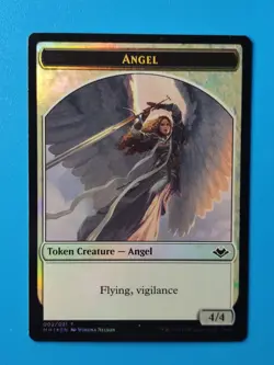 MTG 1x FOIL Angel Token NM Modern Horizons Magic the Gathering 4/4 Vigilance - Image 1