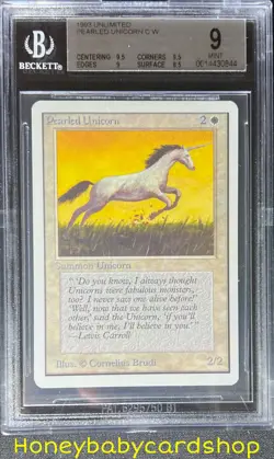 MTG Unlimited Edition 1993 Pearled Unicorn BGS 9.0 MINT Old School 93/94 - Image 1