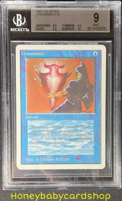 MTG Unlimited Edition 1993 Unsummon BGS 9.0 MINT Old School 93/94 - Image 1