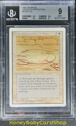 MTG Unlimited Edition 1993 Circle of Protection: White BGS 9.0 MINT 93/94 - Image 1