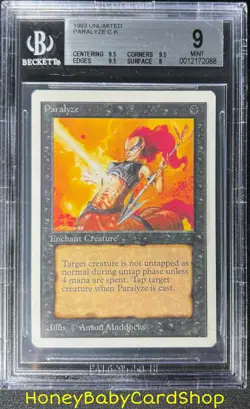MTG Unlimited Edition 1993 Paralyze BGS 9.0 MINT Old School 93/94 - Image 1