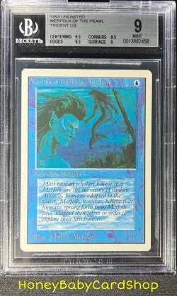 MTG Unlimited Edition 1993 Merfolk of the Pearl Trident BGS 9.0 MINT 93/94 - Image 1