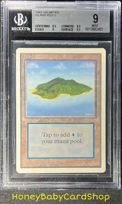 MTG Unlimited Edition 1993 Island (B) BGS 9.0 MINT Old School 93/94 - Image 1