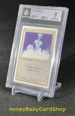 MTG Unlimited Edition 1993 Holy Strength BGS 9.0Q (Quad) MINT Old School 93/94 - Image 3