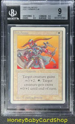 MTG Unlimited Edition 1993 Holy Armor BGS 9.0 MINT Old School 93/94 - Image 1
