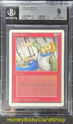 MTG Unlimited Edition 1993 Stone Rain BGS 9.0Q (Quad) MINT Old School 93/94 - Image 1